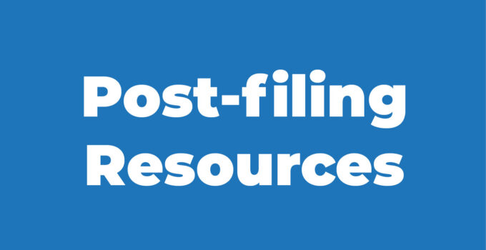 Post-filing Resources